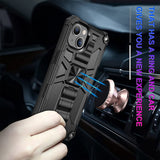 For Apple iPhone 13 Pro (6.1") Built in Magnetic Kickstand, Military Hybrid Bumper Heavy Duty Dual Layers Rugged Protective  Phone Case Cover