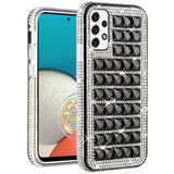 For Samsung Galaxy A53 5G Fashion Luxury 3D Bling Diamonds Rhinestone Jeweled Shiny Crystal Hybrid TPU Bumper Hard  Phone Case Cover