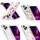 For Samsung Galaxy S22+ Plus Beautiful Laser Clear Bling Glitter Design Pattern Hybrid Gummy Hard PC and TPU Shockproof  Phone Case Cover