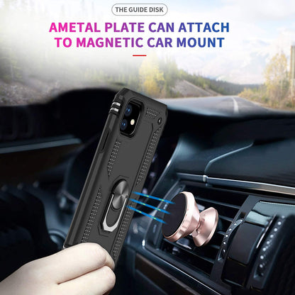 For Samsung Galaxy Note 20 Ultra Shockproof Hybrid Dual Layer PC + TPU with Ring Stand Metal Kickstand Heavy Duty Shell  Phone Case Cover