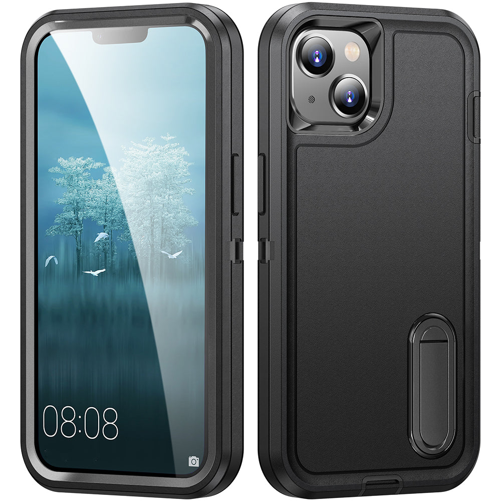 For Apple iPhone 14 /Plus Pro Max Hybrid Protective Hybrid Armor 3 in 1 Shockproof with Kickstand Heavy Duty Rugged  Phone Case Cover