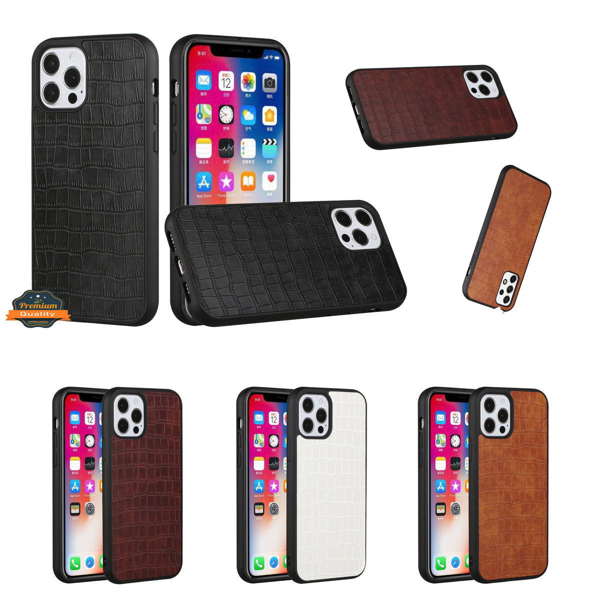 For Apple iPhone XR Ultra Slim Thin PU Leather Crocodile Design Flip Snap On Hybrid Shockproof TPU PC Hard Shell Durable  Phone Case Cover