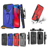 For AT&T Radiant Max 5G (6.8") 3 in 1 Rugged Swivel Belt Clip Holster Heavy Duty Tuff Hybrid Armor Rubber with Kickstand Stand  Phone Case Cover