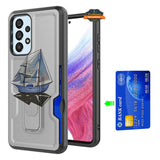 For Samsung Galaxy A33 5G Hidden Wallet Credit Card Slots with Kickstand Back Design Fashion Hybrid Shockproof Hard  Phone Case Cover