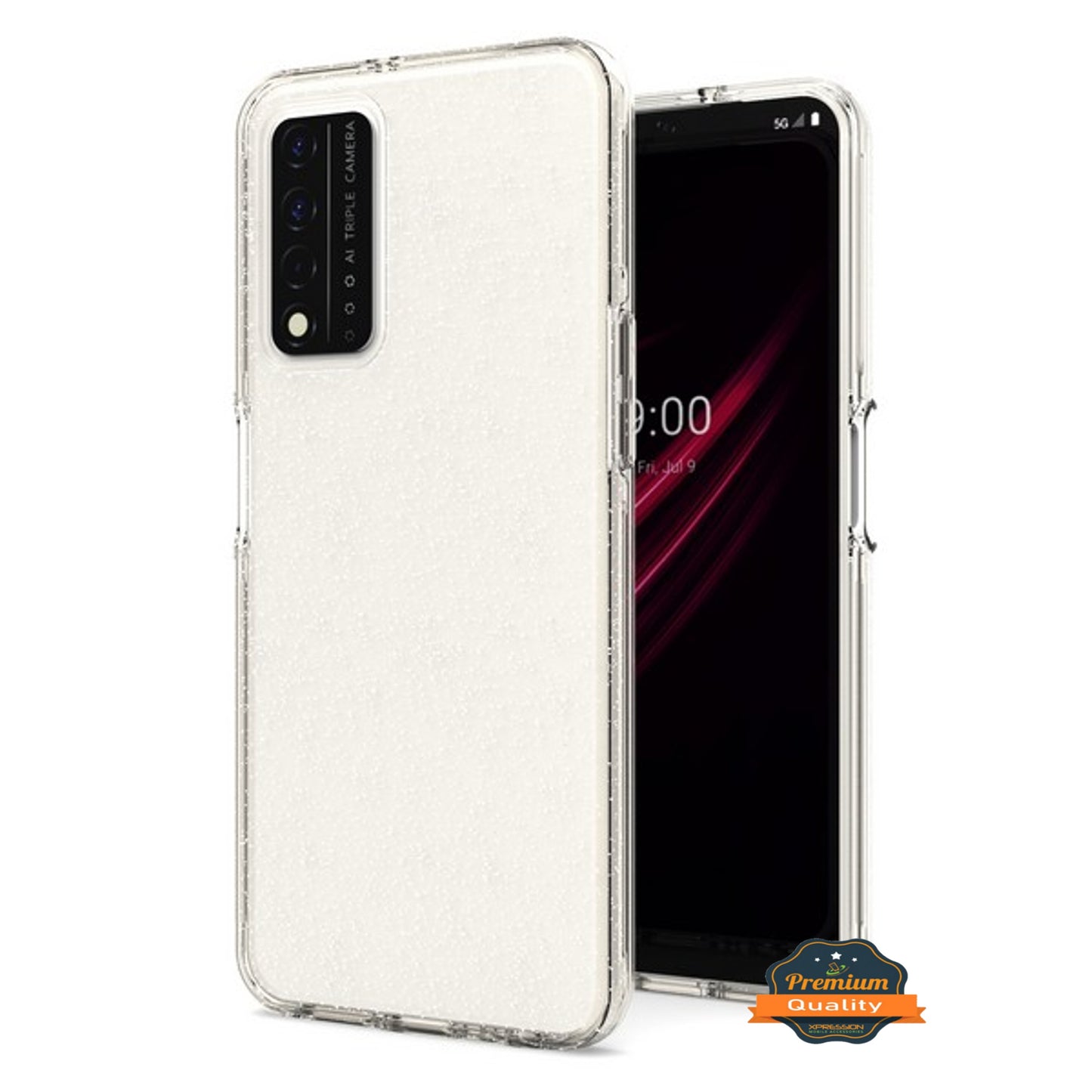 For TCL REVVL V Plus 5G Glitter Sparkle Bling Shiny Thin Slim Hybrid Shockproof Rubber Silicone TPU Gel Protective  Phone Case Cover
