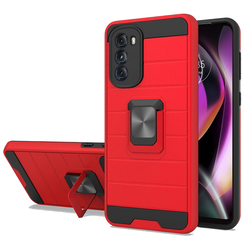 For Motorola Moto G 5G 2022 Magnetic Ring Holder Rubber Hybrid Stand Kickstand Slim Texture Rugged Armor Heavy Duty  Phone Case Cover