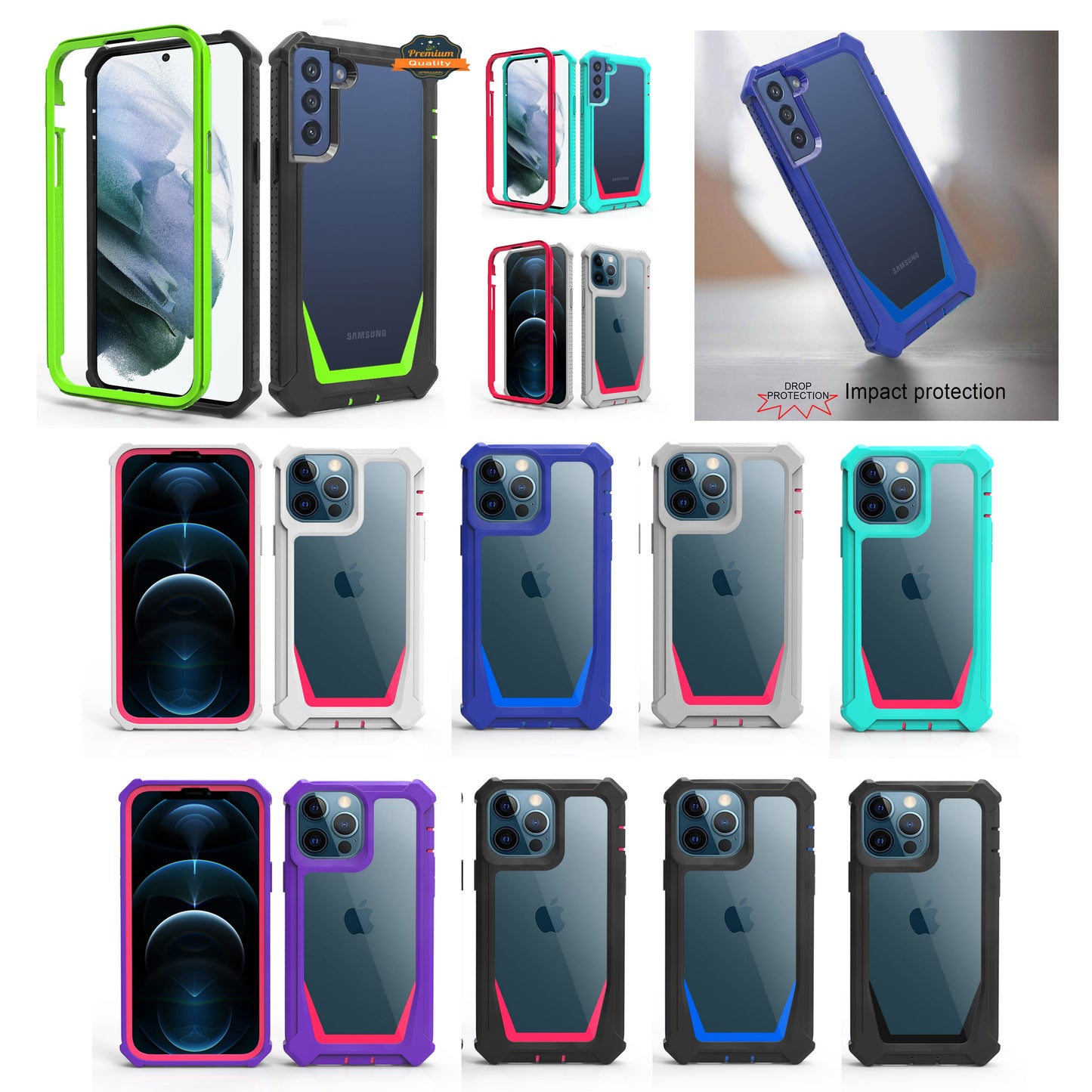 For Apple iPhone 14 /Plus Pro Max Tough Shockproof Ultimate Hybrid Full-Body Rugged Bumper Frame Clear Back Hard  Phone Case Cover
