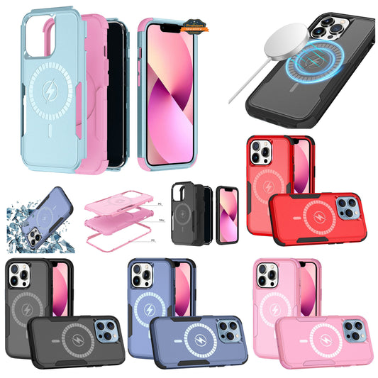 For Apple iPhone 13 Pro Max (6.7") Hybrid Heavy Duty Compatible with MagSafe Drop Protective Tough Rugged Slim Shockproof  Phone Case Cover