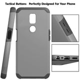 For Samsung Galaxy A73 5G Slim Corner Protection Shock Absorption Hybrid Dual Layer Hard TPU Rubber Armor Defender Gray Phone Case Cover