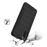 For TCL A3X Hybrid Dual Layer Slim Defender Armor Tuff Metallic Brush Texture Finishing Shockproof Hard PC + Soft TPU Rubber  Phone Case Cover