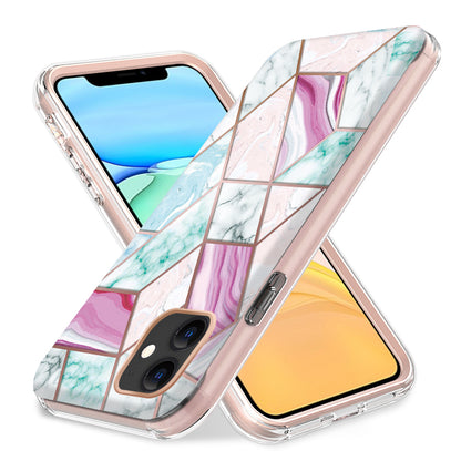 For Apple iPhone 14 Pro (6.1") Dual Layer Hybrid Shockproof Fashion Design IMD Electroplating 2in1 Hard Frame  Phone Case Cover