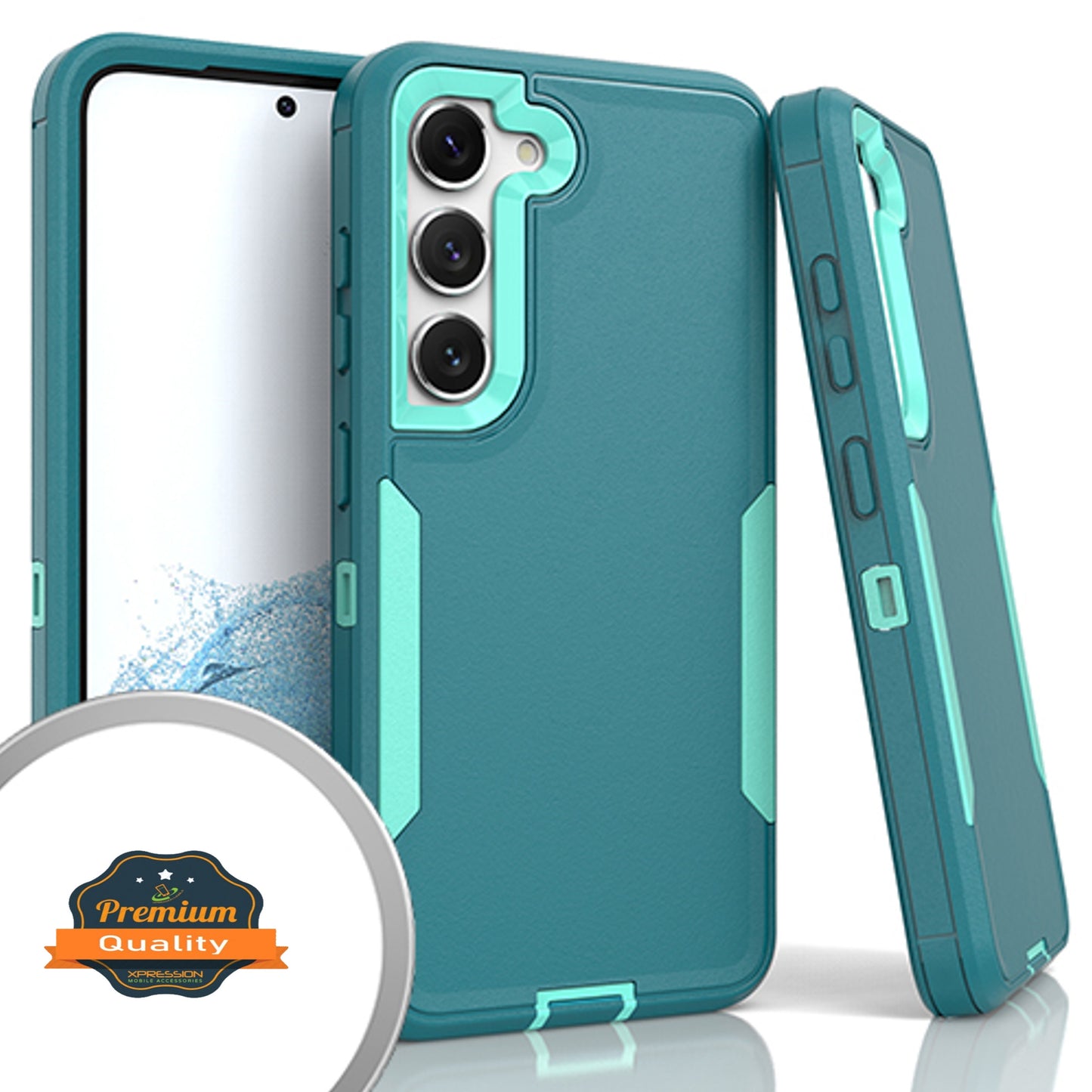 For Samsung Galaxy A54 5G Slim Hybrid Shockproof Silicone Rubber TPU + Hard PC Heavy Duty Three Layer Body Protection  Phone Case Cover
