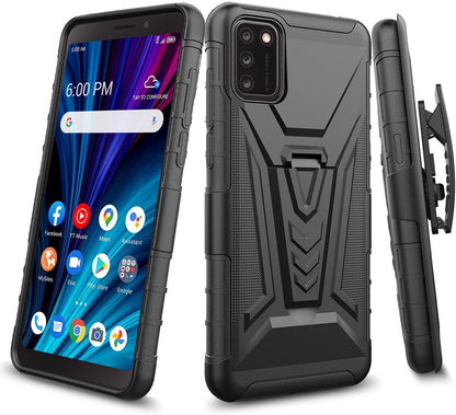 For Nokia X100 Hybrid Armor V Kickstand with Swivel Belt Clip Holster Heavy Duty 3in1 Stand Defender Shockproof Rugged  Phone Case Cover