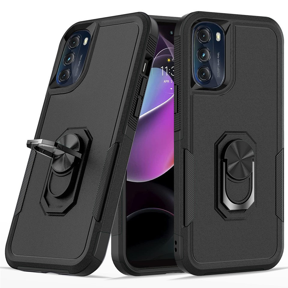 For Samsung Galaxy A03S Ring Holder Stand, Support Magnetic Car Mount, Hard TPU Hybrid Shockproof  Phone Case Cover