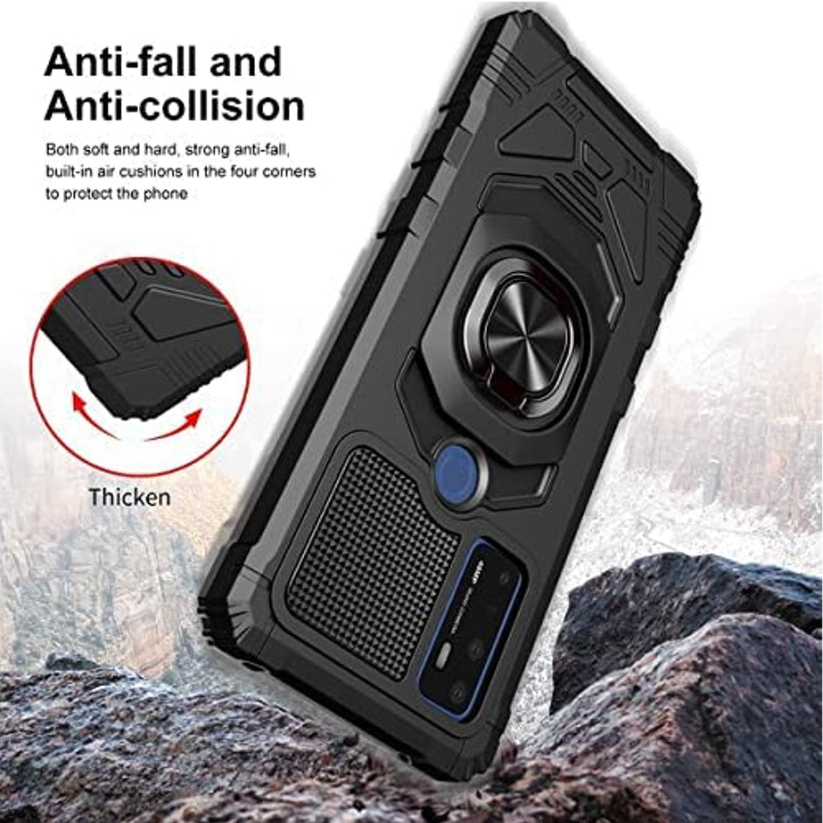 For Samsung Galaxy A23 5G Hybrid Magnetic Car Mount Ring Kickstand Stand Holder Armor Protective [Military Grade]  Phone Case Cover