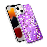 For Samsung Galaxy S22 /Plus Ultra Floral Design Quicksand Water Flowing Liquid Floating Colorful Glitter Bling Flower Fashion TPU Hybrid  Phone Case Cover
