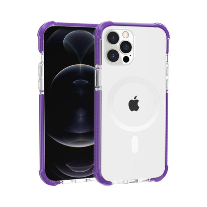 For Apple iPhone 14 Pro (6.1") Hybrid Acrylic Transparent Hard PC + TPU Color Frame Bumper Compatible with MagSafe  Phone Case Cover