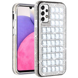 For Samsung Galaxy A33 5G Luxury 3D Bling Diamonds Rhinestone Jeweled Shiny Crystal Hybrid TPU Bumper Hard PC  Phone Case Cover