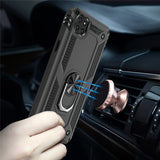 For Samsung Galaxy A22 5G Armor Hybrid Durable 360 Degree Rotatable Ring Stand Holder Kickstand 2in1 Fit Magnetic Car Mount Gray Phone Case Cover