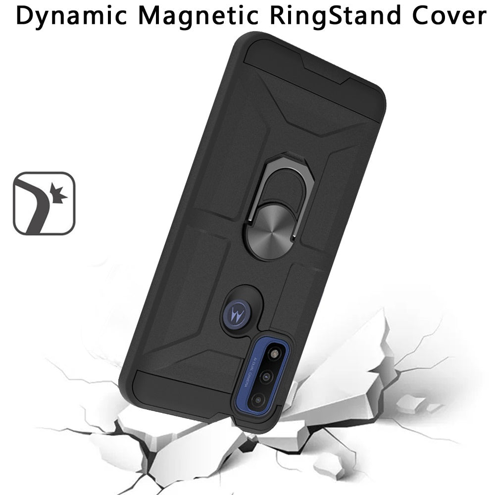 For Motorola Moto G Power 2022 Hybrid Stand Kickstand Ring Holder [360° Rotating] Armor Dual Layer PC+TPU Fit Magnetic Car Mount  Phone Case Cover