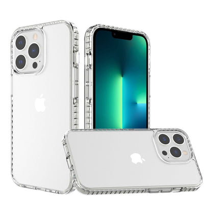 For Apple iPhone 11 (6.1") Crystal Transparent Rugged Shockproof Hybrid PC+TPU Colorful Buttons Military Grade Back Clear Phone Case Cover