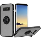For Samsung Galaxy Note 8 Hybrid Protective TPU Shockproof with 360° Rotation Ring Magnetic Stand & Covered Camera Black Phone Case Cover