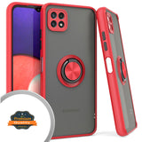 For Boost Mobile Celero 5G Finger Ring Stand Holder Kickstand Hybrid Frosted Matte TPU Hard PC Frame Shock-Absorption  Phone Case Cover