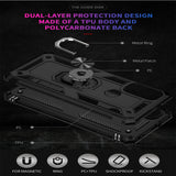 For Motorola Moto G Pure Military Grade Heavy Duty Armor Protection Hybrid with Rotating Metal Ring Kickstand Finger Loop Stand  Phone Case Cover