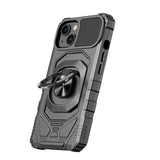 For T-Mobile Revvl 6 5G Armor Hybrid Stand Ring Hard TPU Rugged Full-Body [Military-Grade] Magnetic Car Ring Holder Black Phone Case Cover