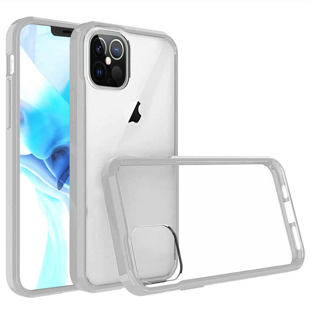 For Apple iPhone 13 Pro (6.1") Hybrid Slim Crystal Clear Transparent Shock-Absorption Bumper TPU + Hard PC Back Frame Clear Phone Case Cover