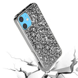 For Apple iPhone 12 /Pro Max Mini Bling Rhinestone Diamond Shiny Glitter Hybrid Dual Layer Rugged Shell Hard PC TPU Rubber  Phone Case Cover
