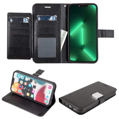For Apple iPhone 14 /Plus Pro Max Leather Wallet Case with 6 Credit Card, Cash Slot Lanyard Dual Flip Pouch Pocket Stand  Phone Case Cover
