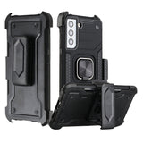 For Samsung Galaxy S21 FE /Fan Edition Holster Combo Clip 3 in 1 Armor Hybrid with Ring Kickstand Shockproof Rugged Dual Layer  Phone Case Cover