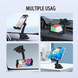 For Universal Phone Holder Dashboard Windshield with Suction Cup Long Arm Car Mount 360° Rotating Adjustable For Phone, Tablets (Size 4.3" - 6") Black Phone Case Cover