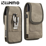 Universal Vertical Nylon Cell Phone Holster Case with Dual Credit Card Slots, Belt Clip Pouch and Belt Loop for Apple iPhone Samsung Galaxy LG Moto All Mobile phones Size 5.7" Universal Nylon [Brown Denim]