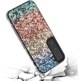 For Samsung A03 Core Rhinestone Sparkling Rainbow Gradual Glitter Full Diamond Bling Protective Hybrid Rugged Bumper  Phone Case Cover