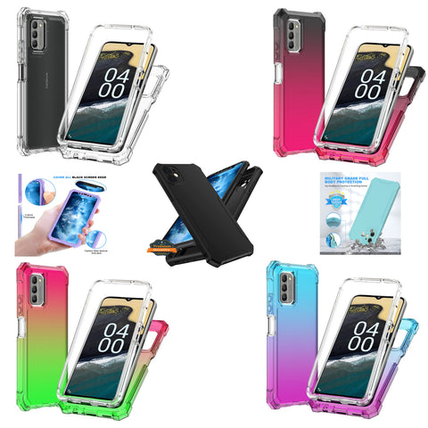 For Nokia C200 Hybrid 2in1 Front Bumper Frame Cover Square Edge Shockproof TPU + Hard PC Anti-Slip Heavy Duty  Phone Case Cover