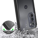 For Motorola Moto Edge 2022 Hybrid Slim Clear Transparent Shock-Absorption Bumper with TPU + Hard PC Back Frame  Phone Case Cover