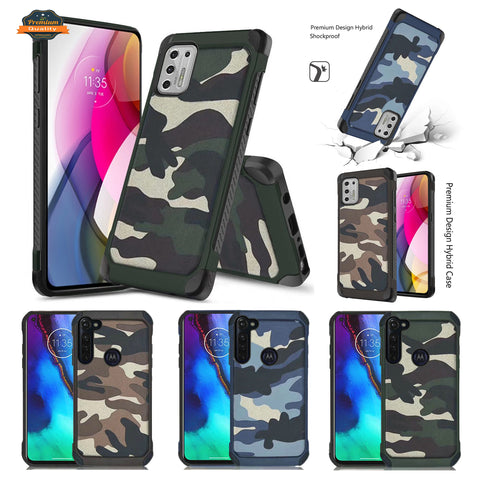 For Apple iPhone 13 (6.1") Shockproof Slim Hybrid Silicone Camouflage Camo Design Dual Layer Rubberized TPU Hard Shell Armor  Phone Case Cover