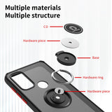 For Motorola Moto G Pure Hybrid Frosted Protector Magnetic Ring Holder Stand Kickstand Heavy Duty Rugged Hard TPU Bumper  Phone Case Cover