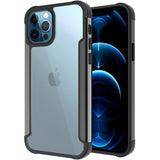 For Apple iPhone 13 (6.1") Hybrid Aluminum Alloy Metal Clear Transparent Back PC TPU Bumper Shockproof  Phone Case Cover