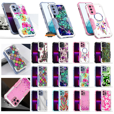 For Apple iPhone 13 Pro Max (6.7") Fashion Design Tough Shockproof Hybrid Stylish Pattern Heavy Duty TPU  Phone Case Cover