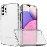 For Samsung Galaxy A33 5G Crystal Transparent Rugged Shockproof Hybrid PC+TPU Colorful Buttons Military Grade Protection Back  Phone Case Cover