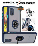 For Samsung Galaxy A73 5G Hybrid PC and TPU Shockproof with 360° Rotation Ring Magnetic Metal Stand & Covered Camera  Phone Case Cover