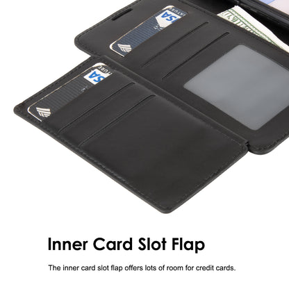 For Apple iPhone 14 /Plus Pro Max Leather Wallet Case with 6 Credit Card, Cash Slot Lanyard Dual Flip Pouch Pocket Stand  Phone Case Cover