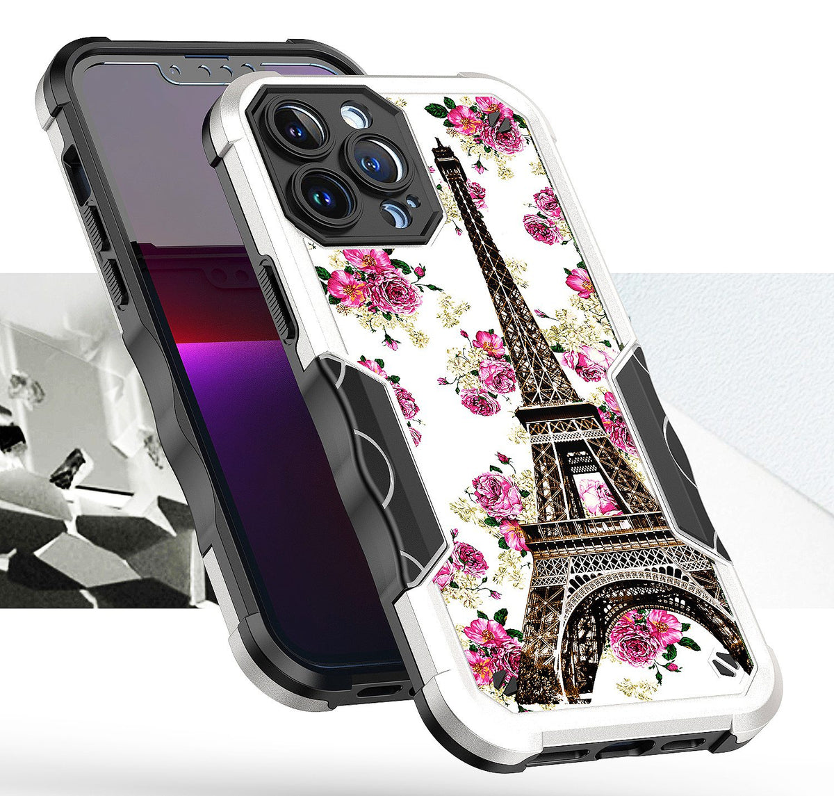 For Apple iPhone 14 Plus (6.7") Fashion Design Shockproof Hybrid Stylish Pattern Heavy Duty TPU Rubber Armor  Phone Case Cover