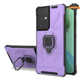 For Samsung Galaxy S20 FE /Fan Edition 5G Shock-Proof Magnetic Car Mount Kickstand Ring Texture Rugged Hybrid Dual Layer Purple Phone Case Cover