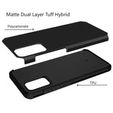 For Samsung Galaxy A02S Ultra Slim Heavy Duty [Dual Layer] Hybrid Shock Proof Protective Rugged Bumper Shell Hard PC + Rubber TPU Black Phone Case Cover