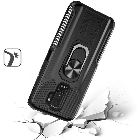 For Samsung Galaxy S21 FE /Fan Edition Military Grade Hybrid Heavy Duty 2 in 1 Hard PC and Silicone with Ring Stand Holder  Phone Case Cover