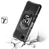 For TCL 30 LE T602DL /TCL 30z Hybrid 2in1 Dual Layer with Rotate Magnetic Ring Stand Holder Kickstand, Rugged Shockproof  Phone Case Cover